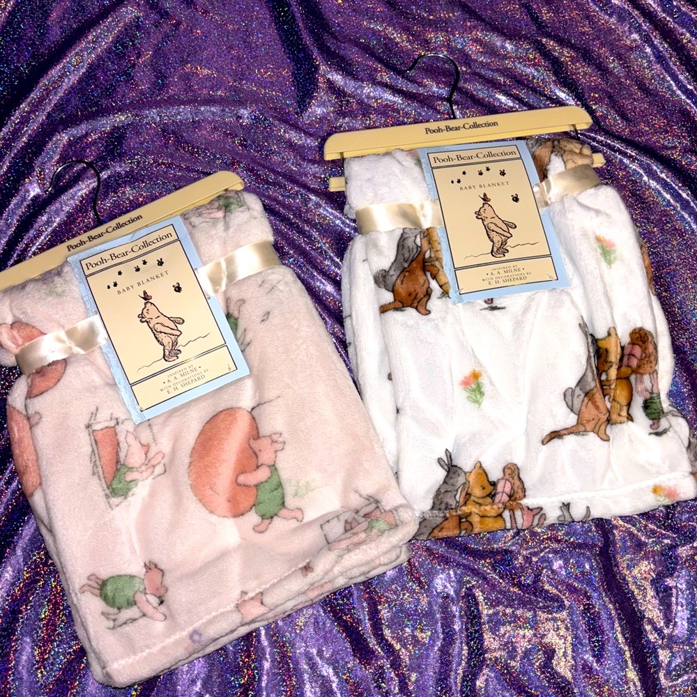 Vintage Style Winnie the Pooh Infant Blanket Set
